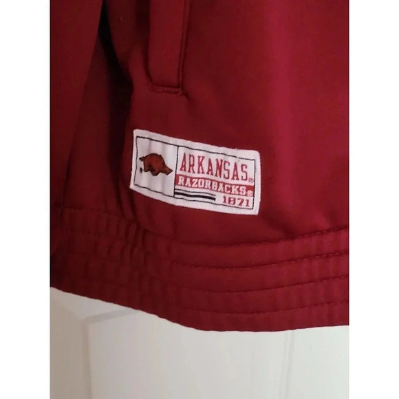 Majestic Section 101 Arkansas Razerbacks zip up Track Jacket red size L - Picture 4 of 9